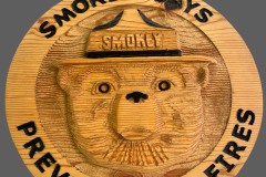 Wooden Hand carved Smokey Bear